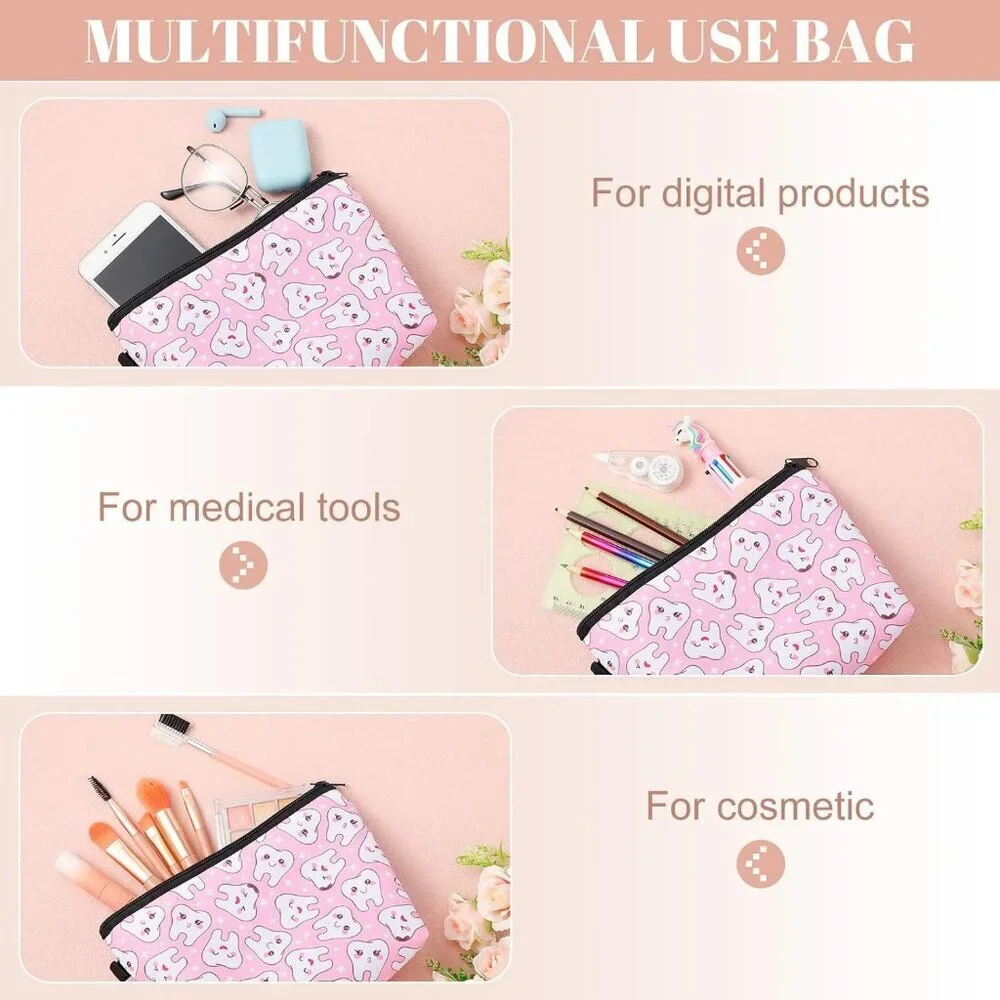 Dental Gifts Set 8 Pcs Includes Scrub Caps Cosmetic Bags Badge Holders